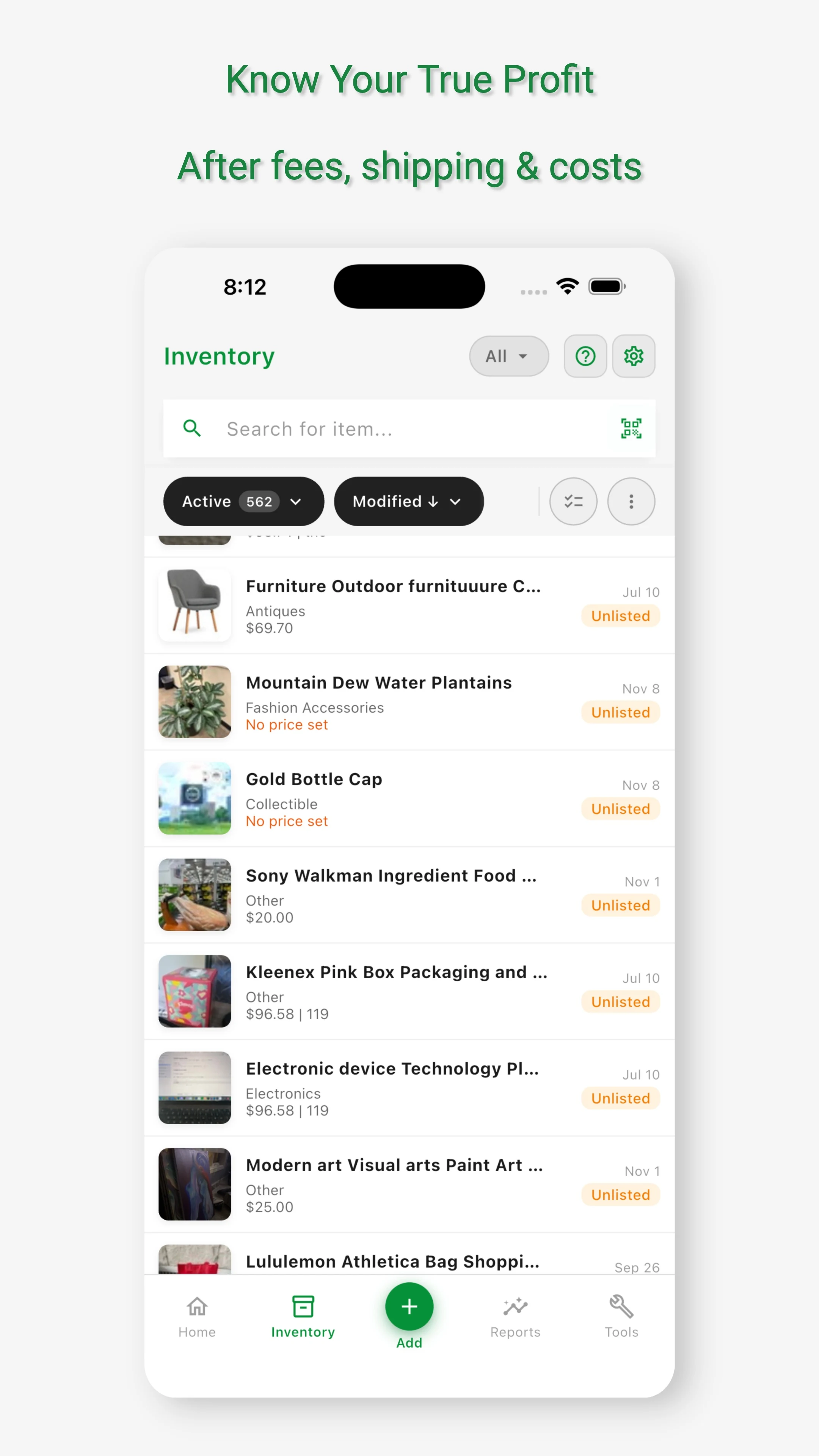 Flippd: Reseller Inventory screenshot