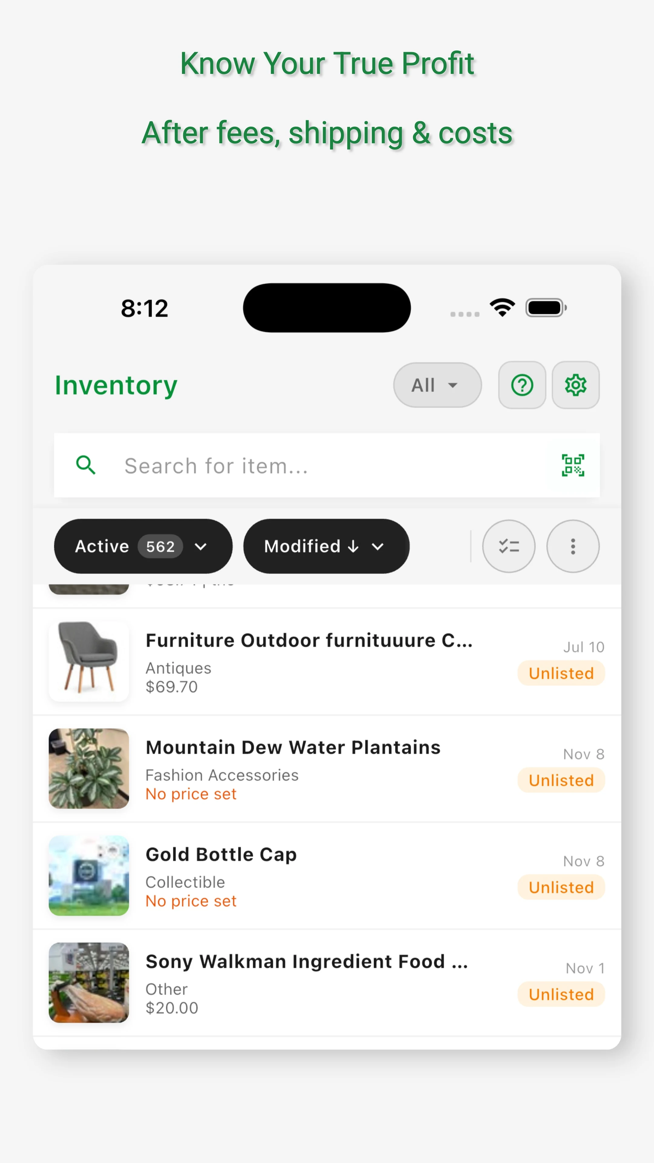 Flippd: Reseller Inventory screenshot